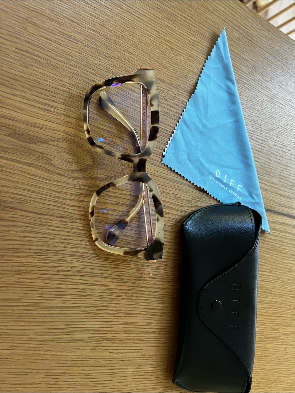 Diff Eyewear Tortoiseshell Brown Square blue light glasses